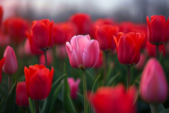 professional photography close-up angle of a field of tulips 05