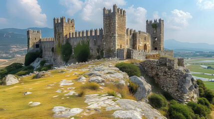 Lindoso Castle - Parque Nacional da Peneda-Geres - Portugal - obrazy, fototapety, plakaty