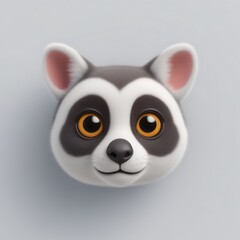 Lemur 3D sticker vector Emoji icon illustration, funny little animals, lemur on a white background