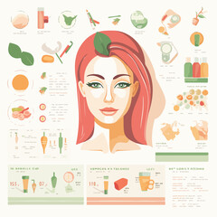 Vector Illustrated set with salon snail facial trea