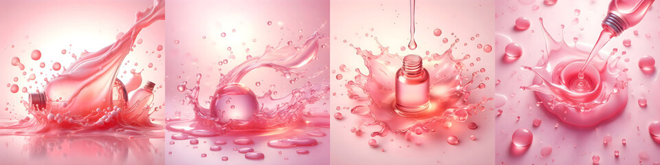pink oil gel splash isolated png