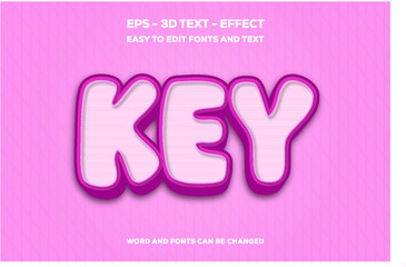 Key 3D Text Effect.