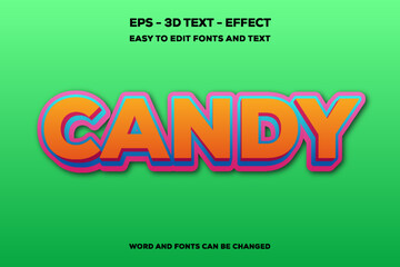 Fototapeta premium Candy 3D text effect.