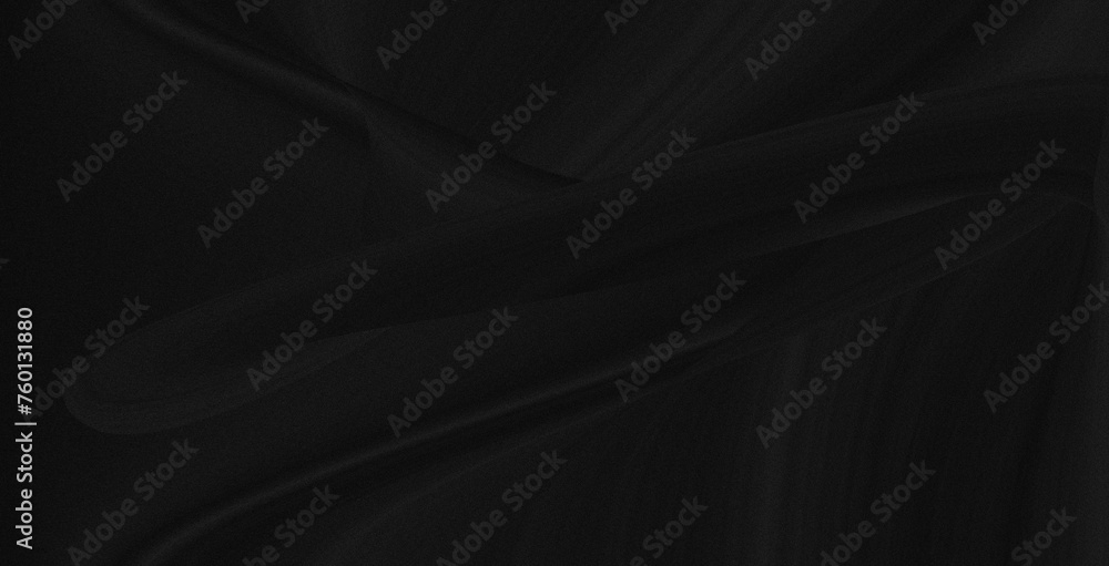 Wall mural abstract smooth elegant black satin textile texture silk luxurious background design with noise