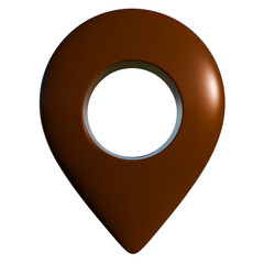 3D brown location icon