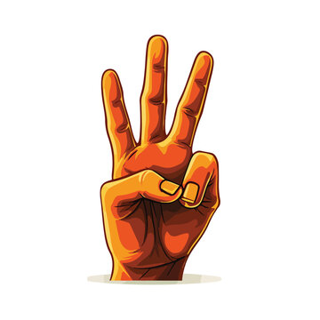 Vector peace sign - hand showing two fingers - logo