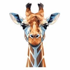 Vector portrait of a giraffe isolated on white back