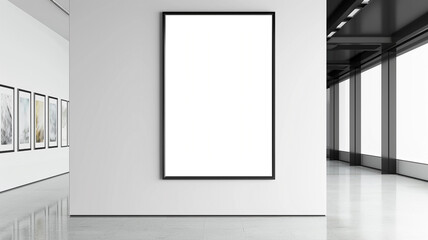 Modern Art Museum empty wall Frame mockup