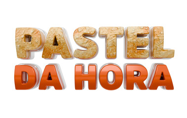 3d phrase with fried pastel texture and orange words
