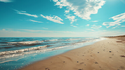 Fototapeta na wymiar sea sand sky and summer day