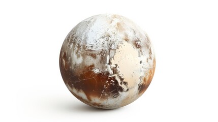 This is a highly realistic textured sphere resembling a celestial globe, placed on a white surface for maximum contrast