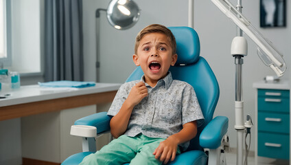 little boy in the dental chair