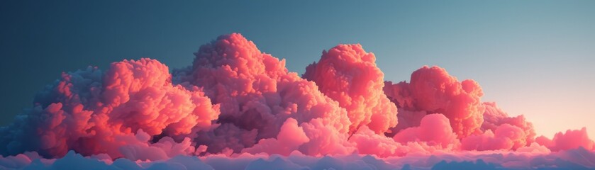 A minimalist 3D Blender cloud, neon edges against a clear sky