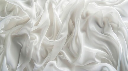 Obraz premium Elegant White Fabric Texture with Soft Folds. Generative ai