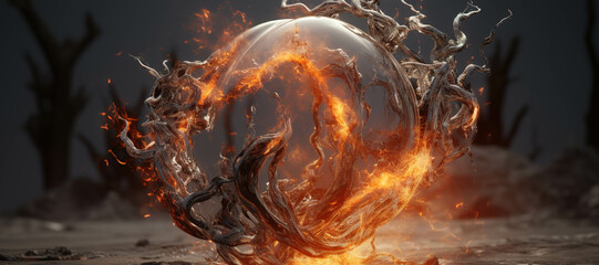 fireball energy, elemental 91 - obrazy, fototapety, plakaty