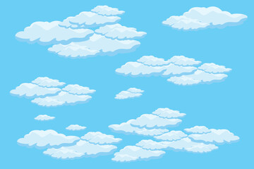 Cloud sky scene background vector simple cloud illustration template design