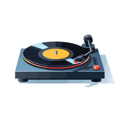 Vinyl record turntable icon flat vector illustratio