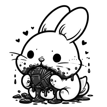 recommend clip art: Bunny Devouring Chocolate