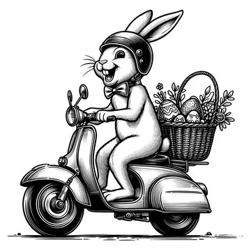 recommend clip art: Bunny Steering His Chocolate-Making Moped