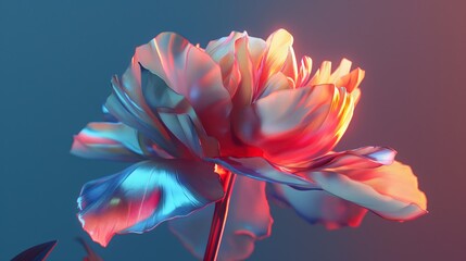 Vivid Iridescent Flower with Luminous Petals