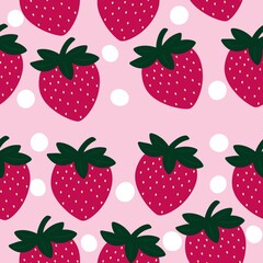 seamless pattern with strawberries