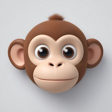 Monkey 3D sticker vector Emoji icon illustration, funny little animals, monkey on a white background