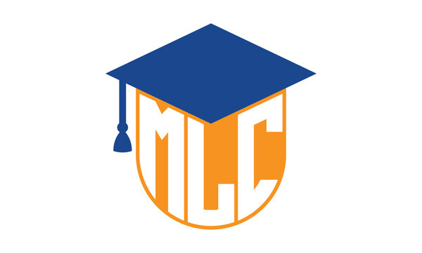 MLC initial letter academic logo design vector template. school college logo, university logo, graduation cap logo, institute logo, educational logo, library logo, teaching logo, book shop, varsity	
