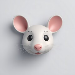 Mouse 3D sticker vector Emoji icon illustration, funny little animals, mouse on a white background