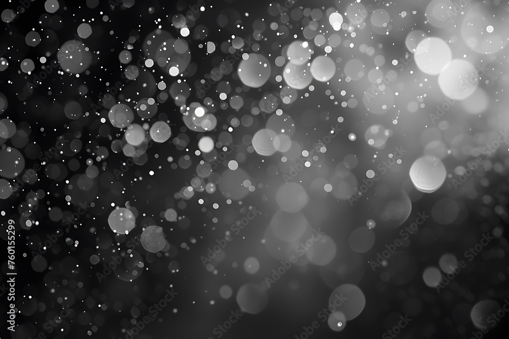 Wall mural black tech particle bokeh background.