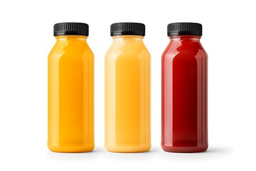 three bottles of a natural juice