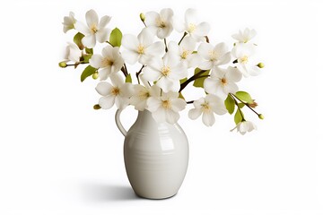 vase with beautiful white flowers