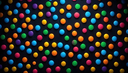 Colorful dots on dark background