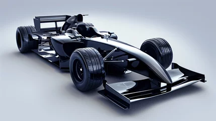 Foto auf Glas Formula 1 Car, Black. F1 Car on white background. © Noize