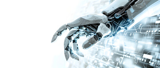 AI Robot Hand Isolated on a White Background