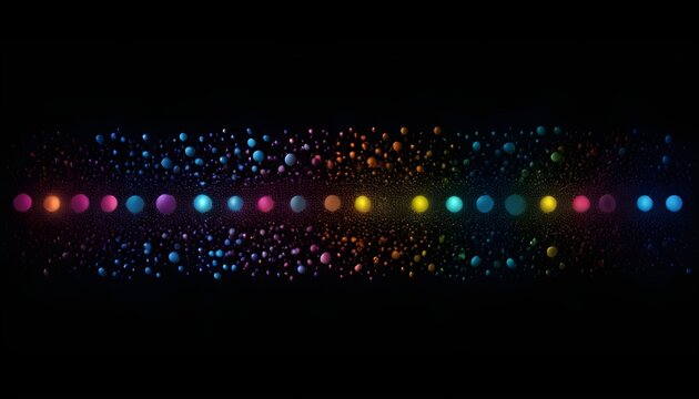 Colorful light dots stripe in the darkness