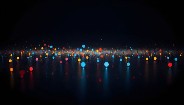 Colorful light dots in the darkness