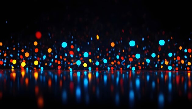 Colorful light dots in the darkness