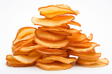 Dried apple slices to be used as dry fruit isolated on white background - obrazy, fototapety, plakaty