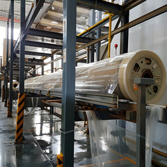Efficient Packaging: Warehouse with Shrink Wrap Machine - 760165668
