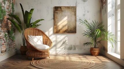 Scandinavian living room. Background. Modern interior design