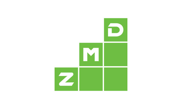 ZMD initial letter financial logo design vector template. economics, growth, meter, range, profit, loan, graph, finance, benefits, economic, increase, arrow up, grade, grew up, topper, company, scale