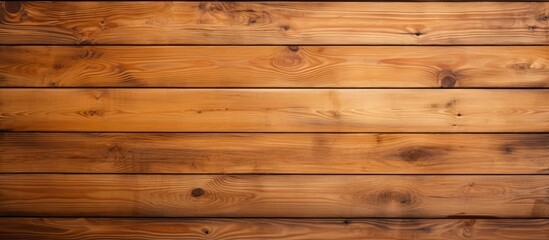A closeup shot of a hardwood brown plank wooden wall with a blurred amber background, showcasing the beautiful wood grain and natural wood stain