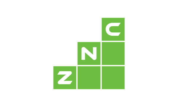 ZNC initial letter financial logo design vector template. economics, growth, meter, range, profit, loan, graph, finance, benefits, economic, increase, arrow up, grade, grew up, topper, company, scale