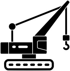crane illustration construction silhouette hook logo industrial icon machine outline steel metal rebuild building power equipment architecture destruction demolition shape ball danger chain for vector