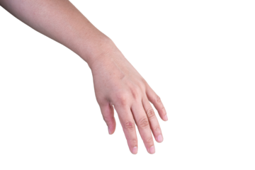 hand on isolated background clipping path