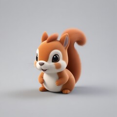 Squirrel 3D sticker vector Emoji icon illustration, funny little animals, squirrel on a white background