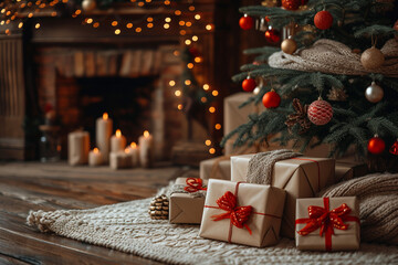 Naklejka na ściany i meble new year holiday gifts for christmas