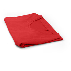 Creative fashionable red t shirt isolated on plain background , suitable for clothing element project.
