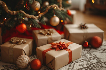Fototapeta na wymiar new year holiday gifts for christmas
