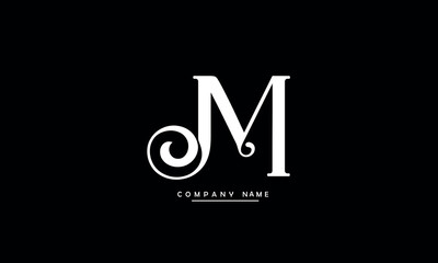 MJ, JM, M, J Abstract Letters Logo Monogram